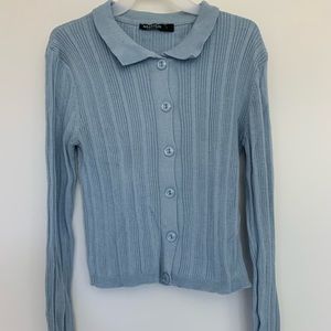 NASTYGAL light blue knit button down top size 1 good condition